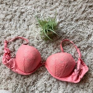 Victoria's Secret Pink Lace super cute mesh pastel push-up Bra